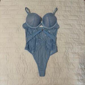 Light Blue Princess One-Piece Lingerie Lace Bodysuit